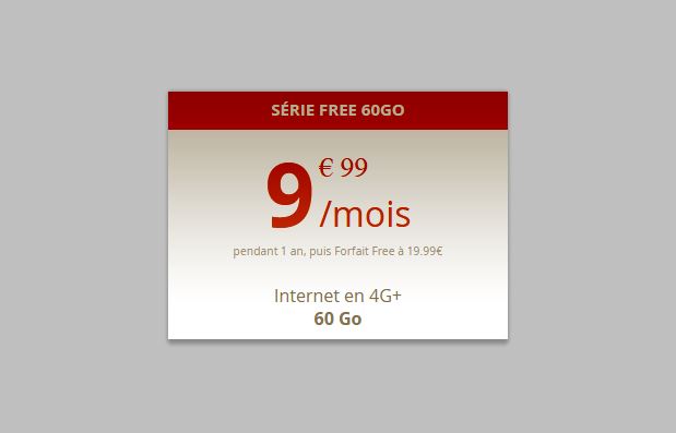 Offre 60 Go Série Free du mois de janvier