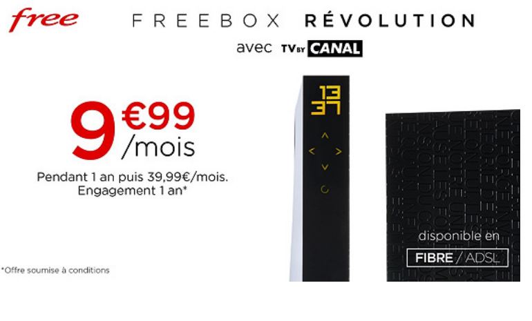 Vente Privée du Forfait Freebox Révolution avec TV by CANAL inclus