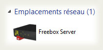 Emplacements réseau dans Windows sur Freebox Server