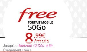 Forfat Free Mobile 50 Go à vie