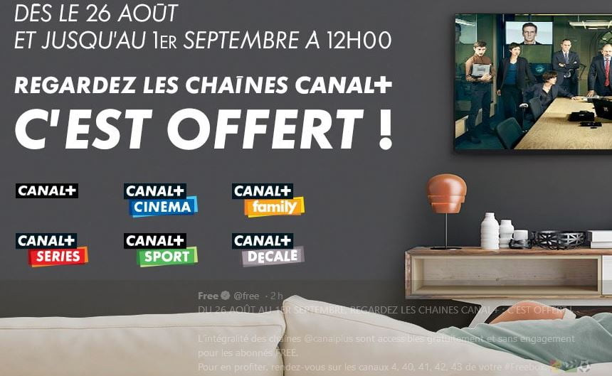 Canal + offert toute la semaine sur FreeboxTV