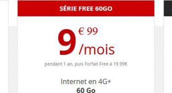 Forfait Free Mobile « Série Free » 60 Go d’octobre