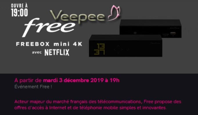Le forfait Freebox Mini 4K avec Netflix sur Veepee