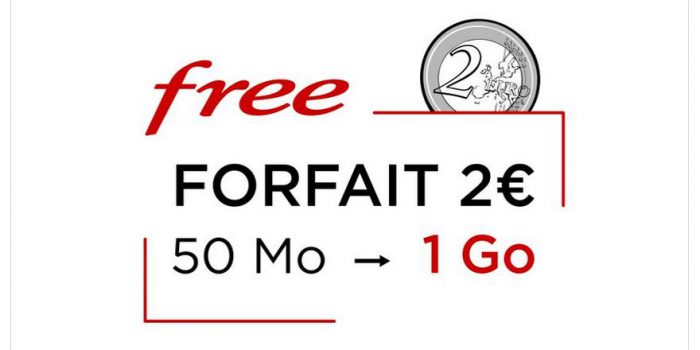 Forfait Mobile free à 2 euros passe à 1 Go de Data 4g