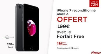 Vente privée (Veepee) du forfait Free Mobile (100 Go) + iPhone 7 32 Go d’occasion