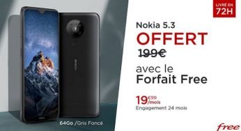 Vente privée (Veepee) du forfait Free Mobile (100 Go) + Nokia 5.3 64 Go