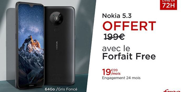 Veepee du Forfait Free Mobile avec Nokia offert