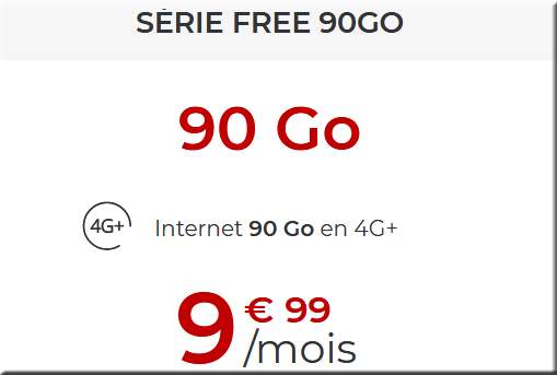 Série Free Mobile 90go pour 10 euros