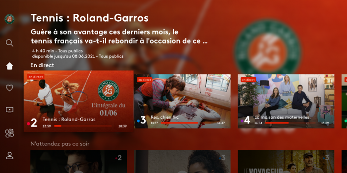 Roland Garros en direct sur France.tv