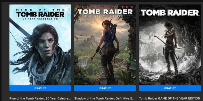 La trilogie "Tomb Raider" gratuite sur le site Epic Games