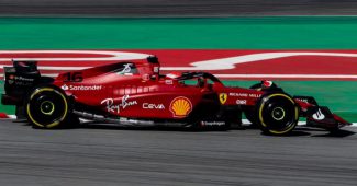 Capture d'écran de la Ferrari de Charles Leclerc sur le site officiel de la Formule 1