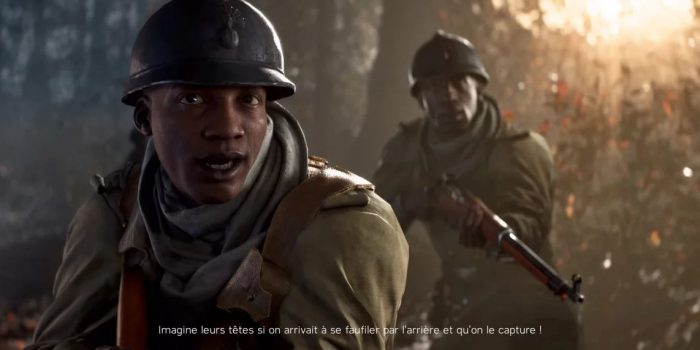 Capture d'écran du récit de guerre "Tirailleur" du jeu Battlefield 5