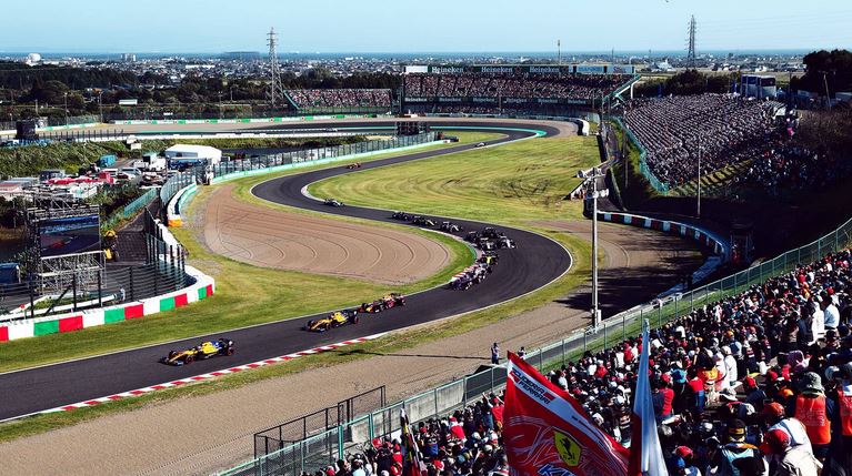 Capture d'écran du circuit de Suzuka sur le site officiel de la Formule 1