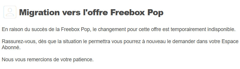 Migration vers l'offre Freebox Pop de puis une Freebox Révolution