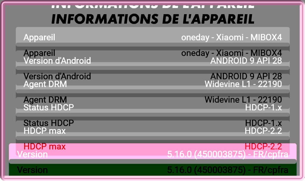 Capture d'écran de l'application Android TV myCANAL en version 5.16.0