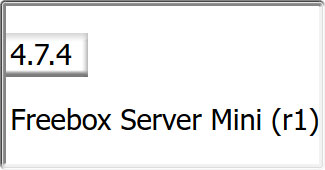 Capture d'écran sous Freebox OS de l'état d'une Freebox Mini 4K en version 4.7.4