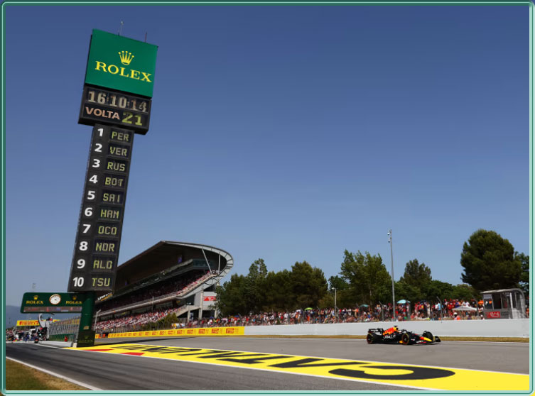 Capture écran d'une formule 1 sur le circuit de Barcelona-Catalunya