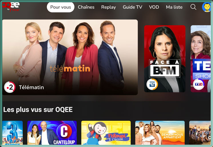 L'application Android TV OQEE by Free en version 1.20.1