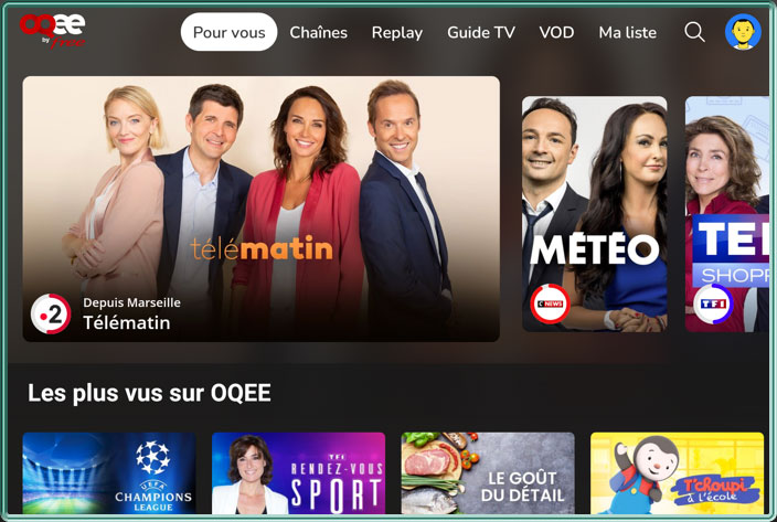 L'application Android TV OQEE by Free en version 1.22.0