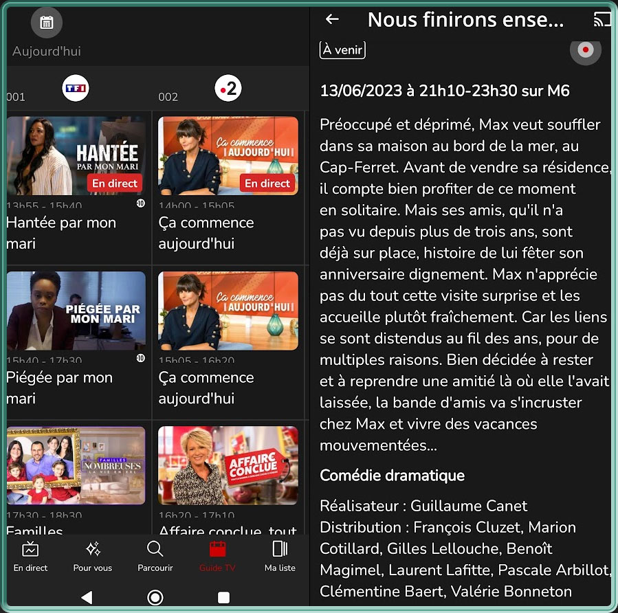 L'application Android TV OQEE by Free en version 1.20.0