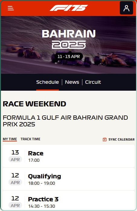 Infos du Grand Prix de Formule 1 2025 de Bahreïn
